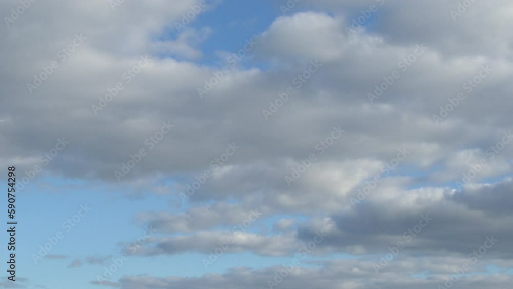 Timelapse video of an Irish morning with a blue sky and white clouds. The sky is like a background. The clouds move fast and change shapes. Timelapse video of an Irish morning with a blue sky and white clouds. The sky is like a background. The clouds move fast and change shapes.