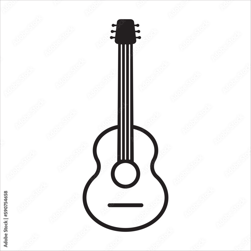 Guitar vector icon. Classic guitar flat sign design illustration. Guitar symbol pictogram. UX UI icon Guitar vector icon. Classic guitar flat sign design illustration. Guitar symbol pictogram. UX UI icon