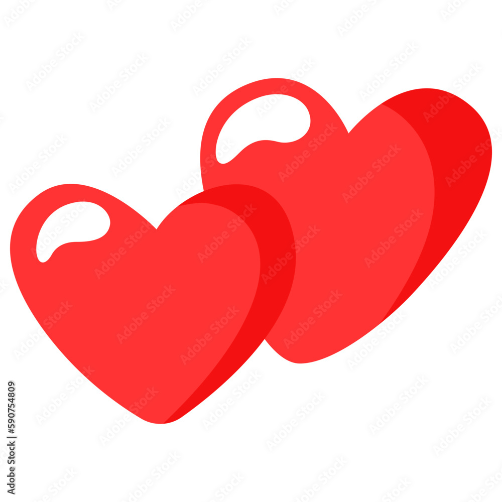 Illustration of double heart with doodle style Illustration of double heart with doodle style