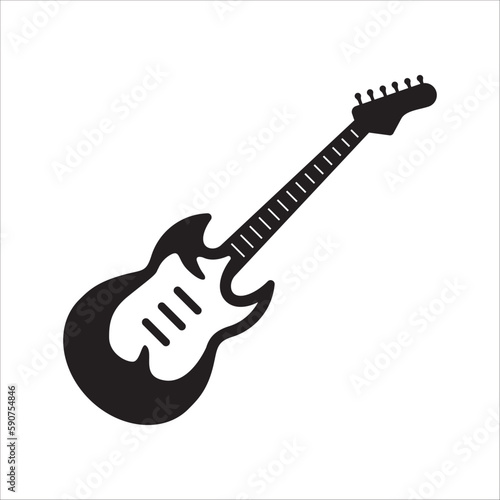 Guitar vector icon. Classic guitar flat sign design illustration. Guitar symbol pictogram. UX UI icon