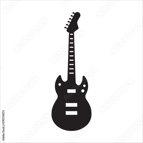 Guitar vector icon. Classic guitar flat sign design illustration. Guitar symbol pictogram. UX UI icon