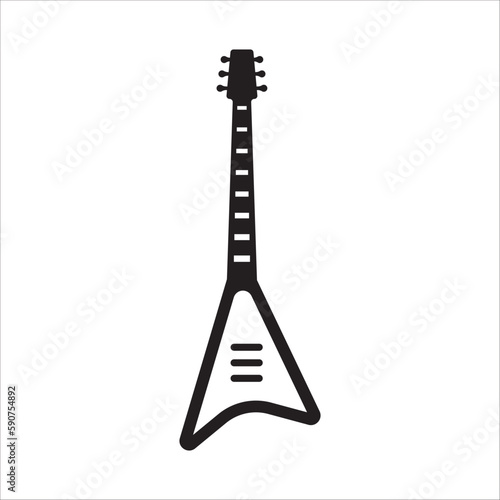 Guitar vector icon. Classic guitar flat sign design illustration. Guitar symbol pictogram. UX UI icon