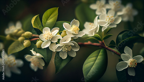 The Scent of Serenity: Jasmine Flowers in Bloom photo