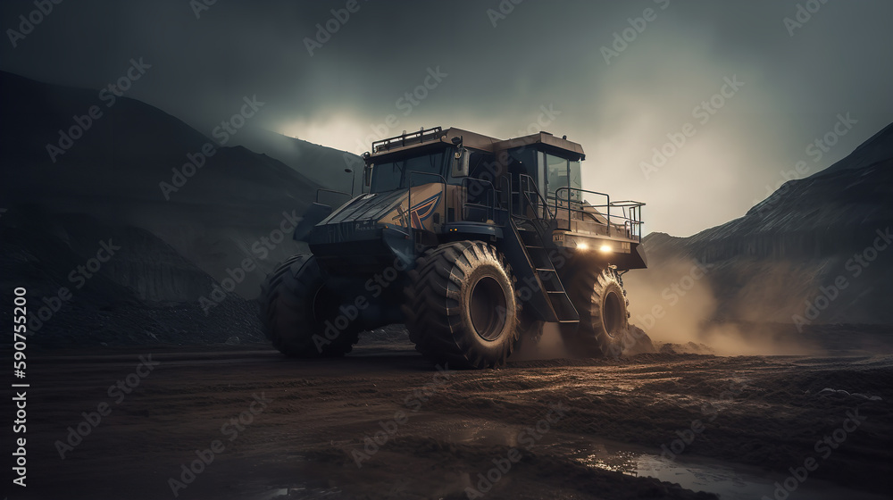 Fototapeta premium tractor in the desert