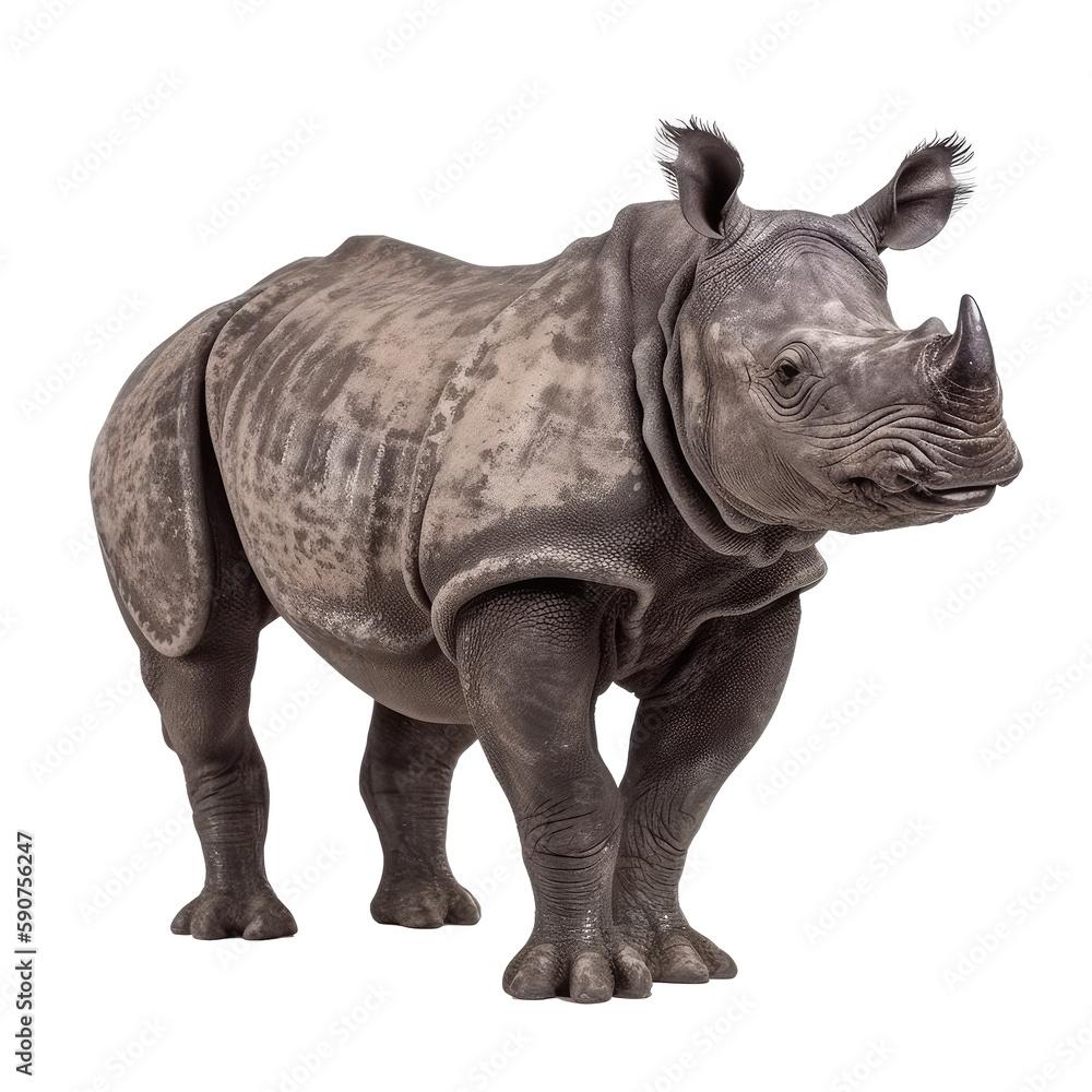 Obraz premium sumatran rhinoceros isolated on white
