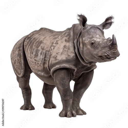 sumatran rhinoceros isolated on white