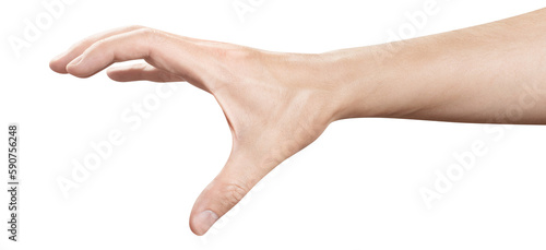 Obraz na plátně Male hand, holding something or catching or scratching or frightening or showing a zombie etc