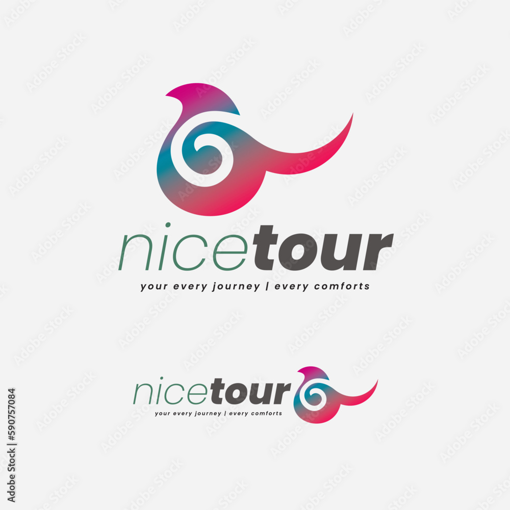 Holiday Sky Tour and Colorful Travel Bird Logo Holiday Sky Tour and Colorful Travel Bird Logo