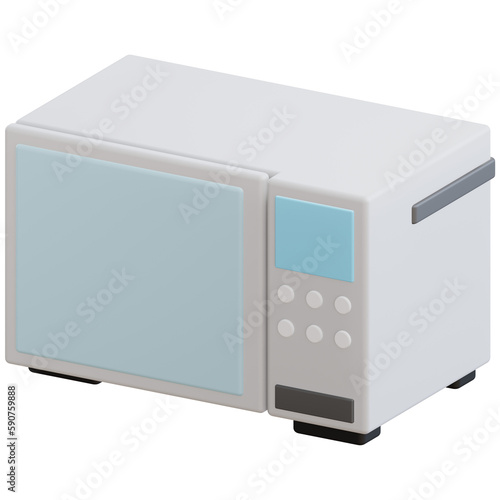 3D icon microwave with transparent background