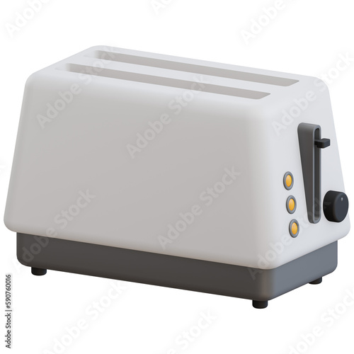 Cuadro en lienzo 3D icon bread toaster with transparent background