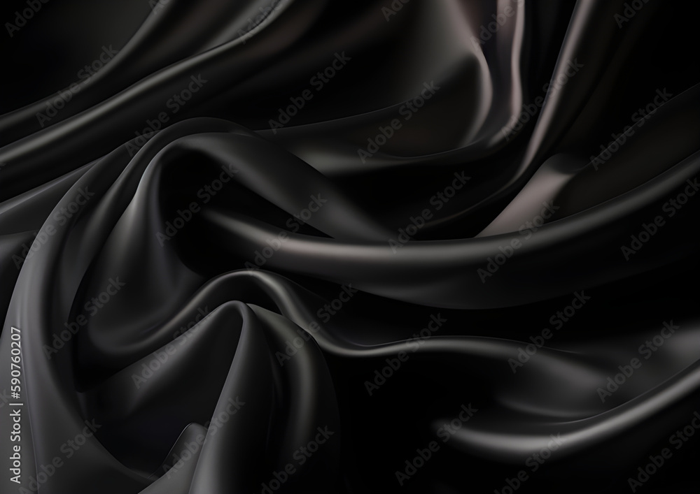 Obraz premium Abstract black background. Silk satin. Dark elegant background