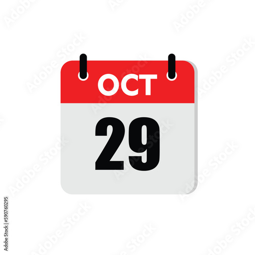 new calendar, calendar isolated on white, desktop calendar, 29 october icon with white background