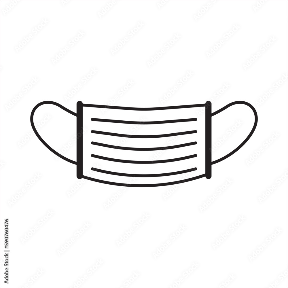 Flu mask vector icon. Medicine mask flat sign design. Doctor mask symbol pictogram. UX UI icon