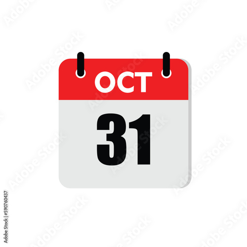 new calendar, calendar isolated on white, desktop calendar, 31 october icon with white background