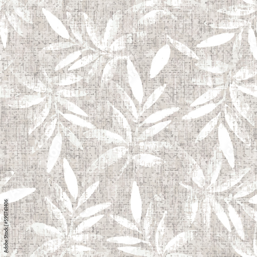beige  palm leaves tropical summer pattern on white background floral style, seamless repeat vector pattern with soft pastel pink colour, luxury palm tree leaves design for fabric, wallpaper, bedding