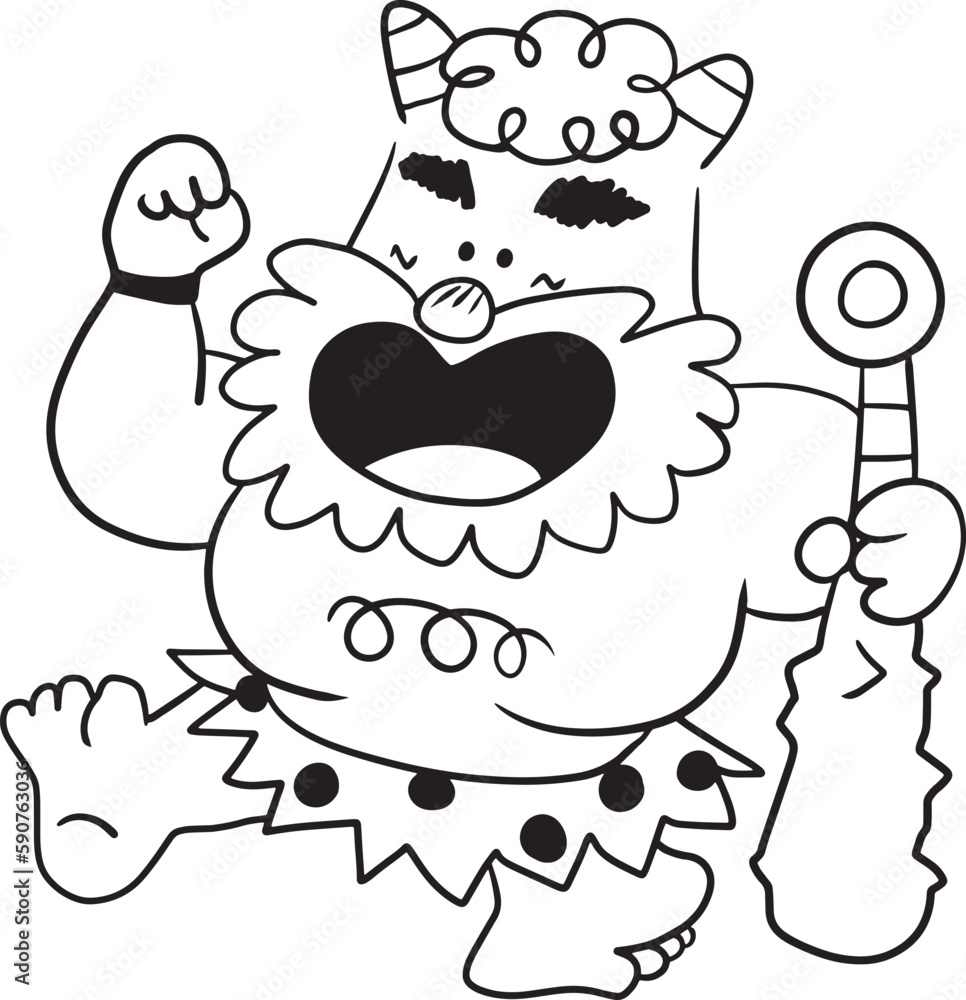 Obraz premium giant cartoon doodle kawaii anime coloring page cute illustration drawing clip art character chibi manga comic