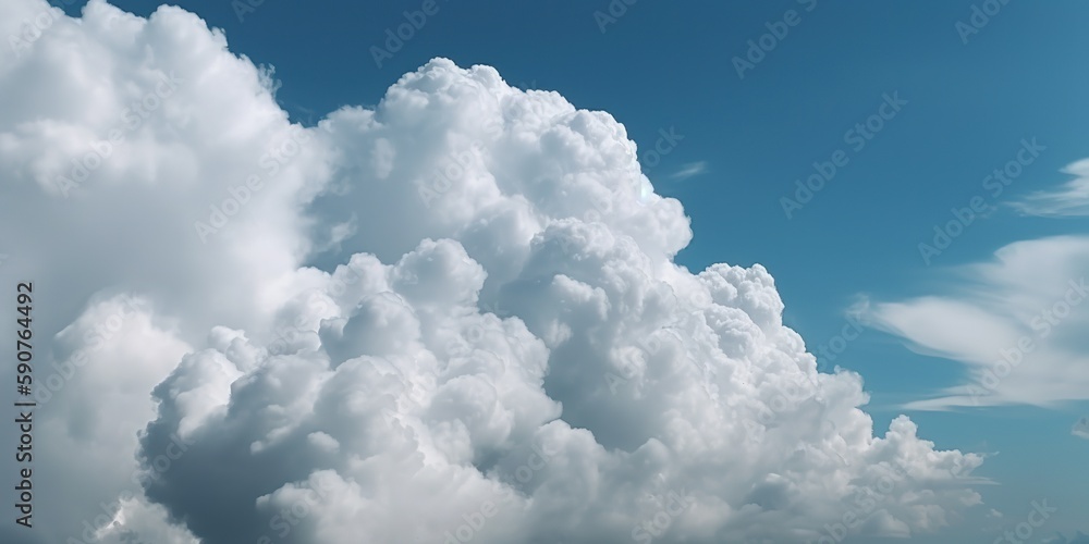 Blue sky background with clouds, generative ai Blue sky background with clouds, generative ai