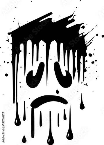 Distressed | Black and White Vector illustration