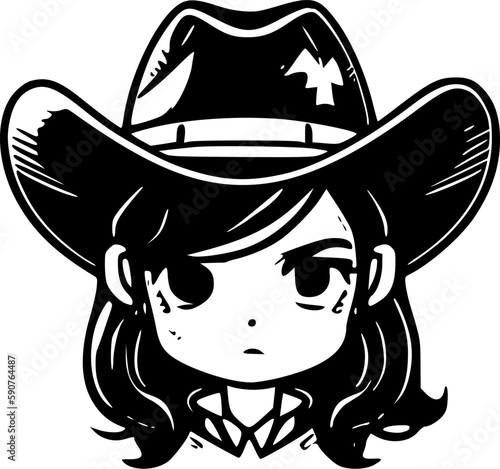 Cowgirl | Minimalist and Simple Silhouette - Vector illustration
