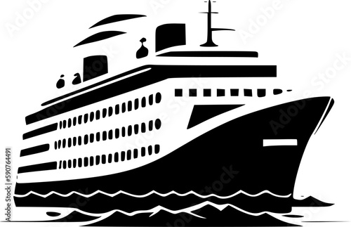 Cruise | Black and White Vector illustration