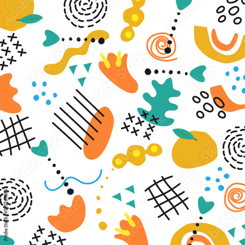 Hand drawn abstract element pattern