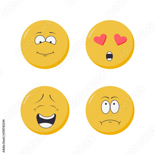 World emoji day set. Emoji smiley face communication trendy art design vector.