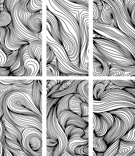 Backdrop cover layout template. Wavy curved line backgrounds collection.