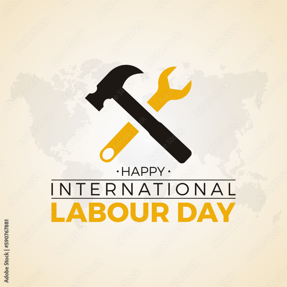 International labour day on 1st may. Happy labor day vector template for banner, greeting card, poster with background. Vector illustration International labour day on 1st may. Happy labor day vector template for banner, greeting card, poster with background. Vector illustration