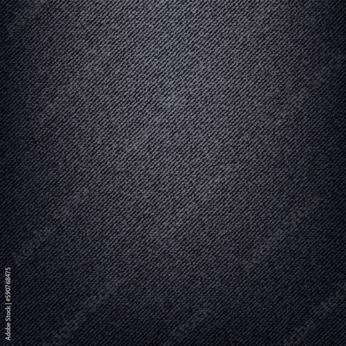 Black denim jeans macro texture. Background for design, print productions, web. Good for wrapping paper, decoration, bags, footwears. Vector illustration.