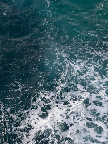 Natural background of azure sea waves closeup , French Riviera © GCapture