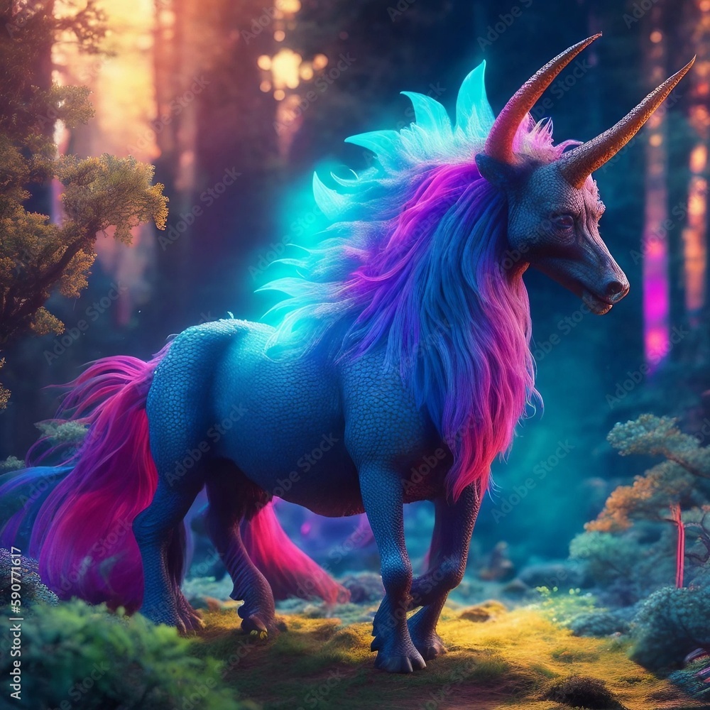 MYTHICAL UNICORN IN A MAGICAL FOREST MYTHICAL UNICORN IN A MAGICAL FOREST