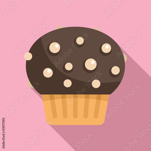 Cupcake icon flat vector. Cake food. Sweet bakery