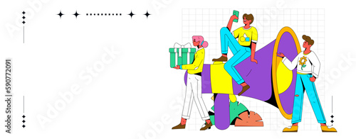 Notice bulletin vector creative flat hand drawn illustration
