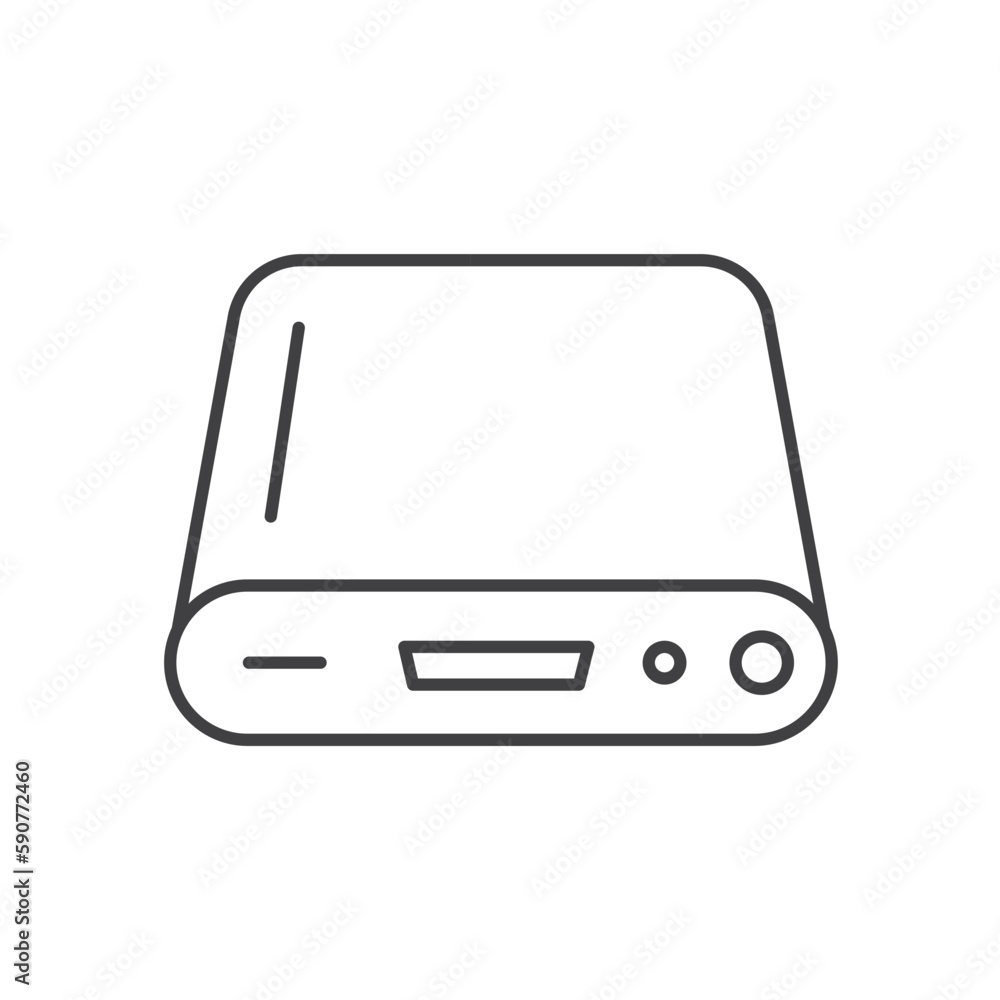 Hard drive vector icon. Hard disk drive flat sign. Portable Power bank icon symbol pictogram. UX UI icon Hard drive vector icon. Hard disk drive flat sign. Portable Power bank icon symbol pictogram. UX UI icon