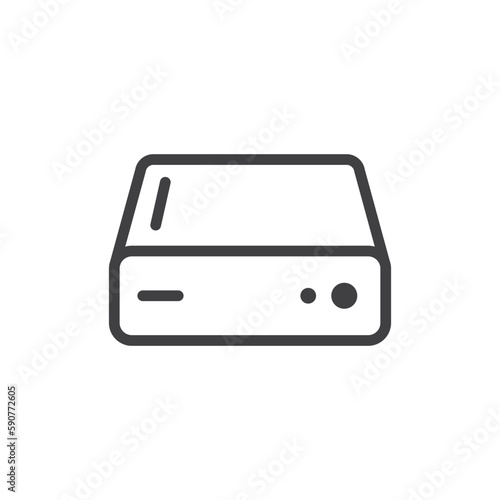 Hard drive vector icon. Hard disk drive flat sign. Portable Power bank icon symbol pictogram. UX UI icon photo