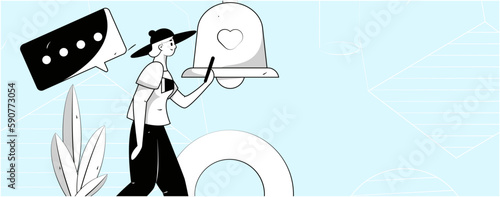 Notice bulletin vector creative flat hand drawn illustration
