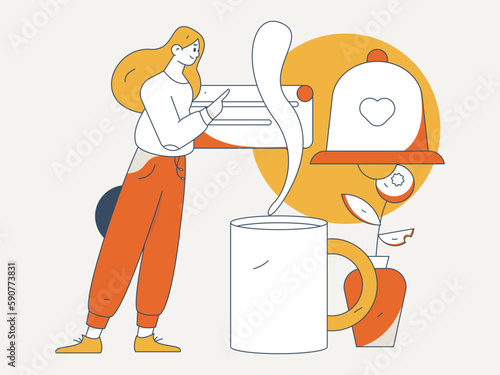 Notice bulletin vector creative flat hand drawn illustration
