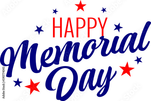 Memorial day lettering typography design. National American holiday illustration. Festive poster and banner.