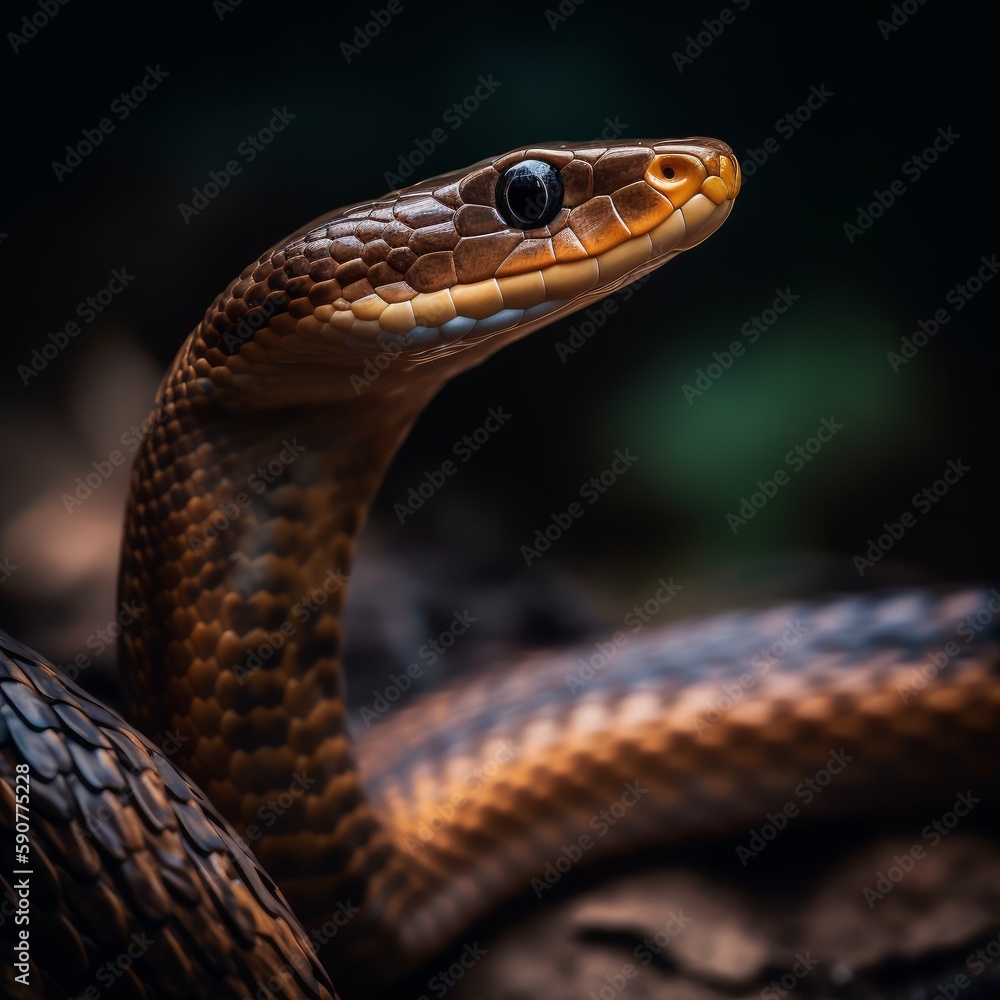 Fototapeta premium king cobra the world's most dangerous snake in the wild generative ai