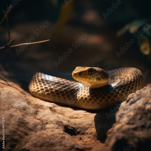king cobra the world's most dangerous snake in the wild generative ai © jechm