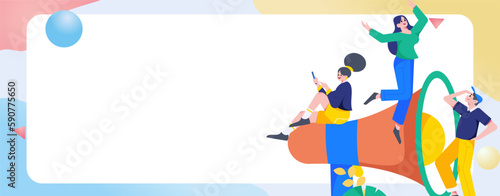 Notice bulletin vector creative flat hand drawn illustration
