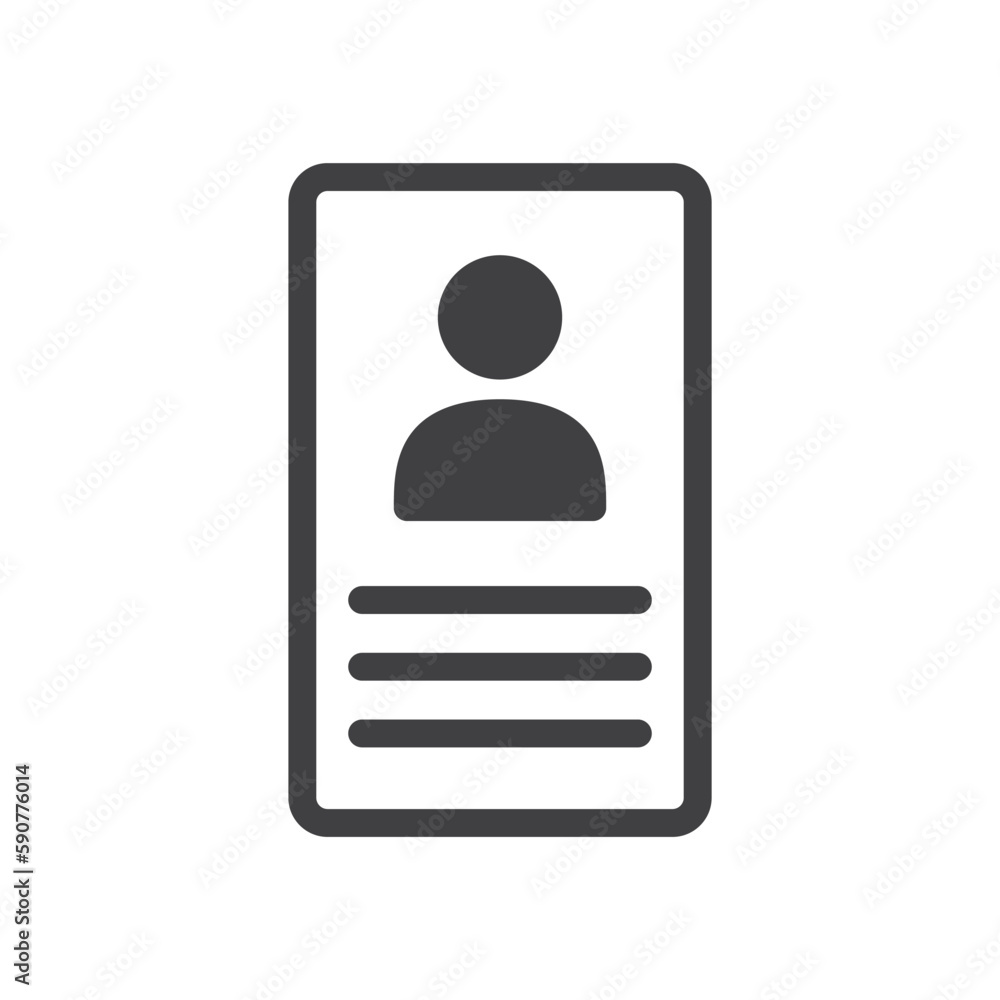 ID card vector icon. Identification card flat sign design. ID card pictogram sign. Member card symbol. VIP person icon. UX UI icon ID card vector icon. Identification card flat sign design. ID card pictogram sign. Member card symbol. VIP person icon. UX UI icon