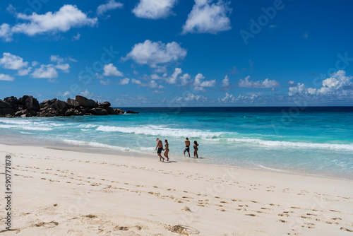 La Digue Island has several beautiful beaches that are perfect for swimming  sunbathing  and relaxing. The beaches are usually uncrowded and offer a peaceful and tranquil atmosphere.