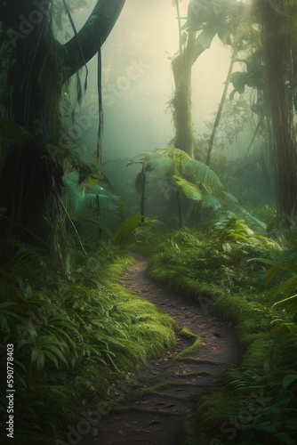 Wandering through the Lush Rainforest  A Path Less Traveled