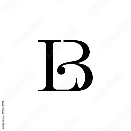 LB Initials logo design. Initial Letter Logo. Innovative high-tech logo template.