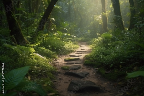 Wandering through the Lush Rainforest  A Path Less Traveled