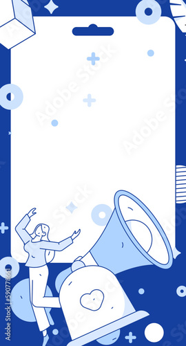 Notice bulletin vector creative flat hand drawn illustration
