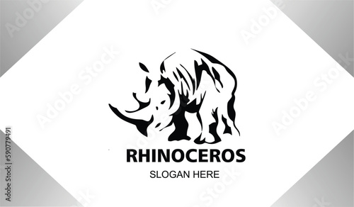 Free vector logo design rhino icon illustration