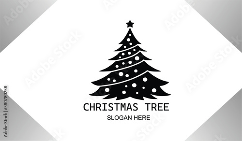 Free vector logo design christmas tree icon illustration