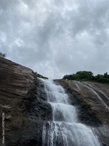 waterfall in the mountains of Courtallam photo